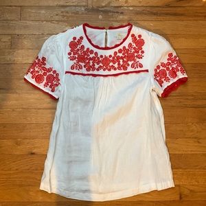 Boden embroidered linen top size US 6